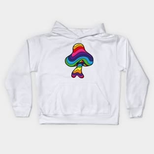 The Perfect Mushroom: Exotic Trippy Wavy Rainbow Stripes Contour Lines. Kids Hoodie